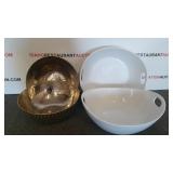 Silver plated bowls & glass salad bowls Silver plated bowls & glass salad bowls