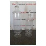 (2) Large Glass Decor Jars W/ Lids (2) Large Glass Decor Jars W/ Lids