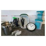 Plastic cutlery, ice bucket & storage containers Plastic cutlery, ice bucket & storage containers