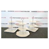 (3) glass cake tier stands (3) glass cake tier stands