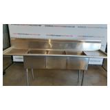 Stainless Steel 3 Compartment Sink