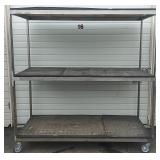 Large 3 Shelf Cart Rack On Casters