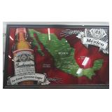 Mexico Themed Glass Etched Budweiser Framed Art