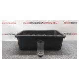 Plastic Dish Bin With 23 Juice Glasses