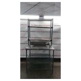 6 tier wire rack with 4 stainless steel shelves