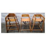 (3) wooden high chairs (3) wooden high chairs