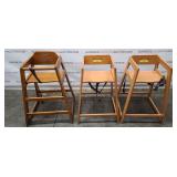 (3) wooden high chairs