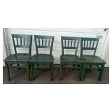 4 Dark Green Chairs 4 Dark Green Chairs
