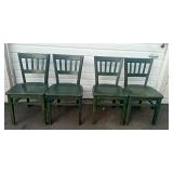 4 Dark Green Chairs