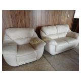 Leather Loveseat and Chair