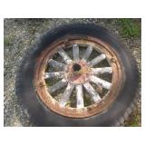 Wooden Spoke Car Wheel