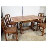 Antique Oak Table & Chairs