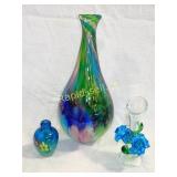 Art Glass In Blue & Green