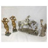 Figurines, Silver Toned & Brass