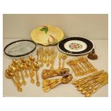 Gold Plate Flatware & Vintage Tableware