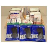 Basket of Medical Supplies & Compression Socks