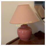 Rose Ceramic Lamp with Pink Shade