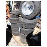 Nine 16.5 x 6.5-8 Tires