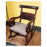 Antique Scroll Arm Rocking Chair