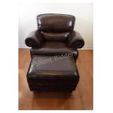 Leatherette Club Chair & Ottoman