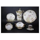 Nippon Hand Painted Gold Chocolate Pot & China Set
