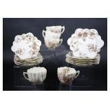 Chapman Teacup & Saucer & Plates Brown Floral