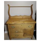 Pine Wash Stand with Brass Hardware