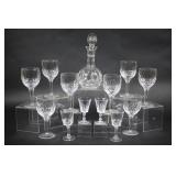 Crystal Olive & Cross Stemware & Decanter Sets