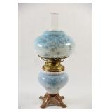 Kerosene Hand Painted Floral Double Globe Lamp
