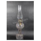 Kerosene Clear Embossed Pressed Glass Oil Lamp