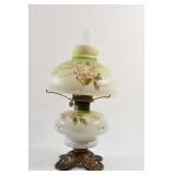 Kerosene Double Globe Milk Glass Painted Lamp