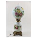 Victorian Hand Painted Rose Double Globe Lamp
