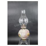 Kerosene Pink Frosted & Embossed Painted Lamp