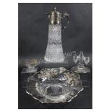 Sterling Silver Footed Bowls, Silver Plate Pitcher