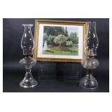 Kerosene Clear Embossed Oil Lamps & Framed Print