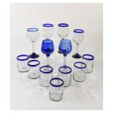 Artisian Blue Cobalt Mexican Glass Sets