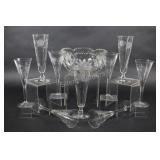 Etched Sawtooth Bowl & Pilsner Glass Set