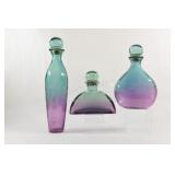 LARGE Floor Thick Glass Decanters & Cork Lids