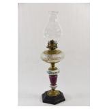 Kerosene Frosted, Ceramic & Glass Painted Lamp