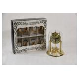 Mantel Dome Clock & Set of 8 Clock Glasses