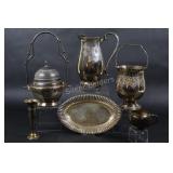 Silverplate Pitcher, Dome Butter Dish, Ice Cream