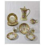Nippon Luncheon Set with Coffee Pot, Plates, Bowls