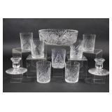 Crystal Olive & Cross Low Ball Glasses & Bowl
