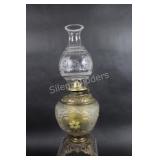 Kerosene Yellow Frosted & Embossed Painted Lamp