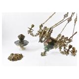 Kerosene & Candlebrae Ornate Brass Chandelier