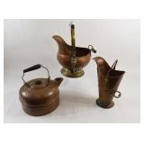 Copper & Brass Kettle, Pitcher & Coal Containers