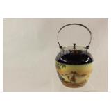 Porcelain Biscuit Barrel Egyptian Scene