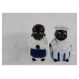 Vintage Black Americana Chef Large Salt & Pepper