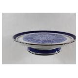 Bombay Cake Stand Porcelain Platinum & Cobalt