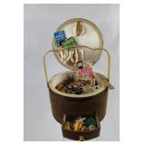 Sewing Kit with Wooden Spools, Vintage Buttons